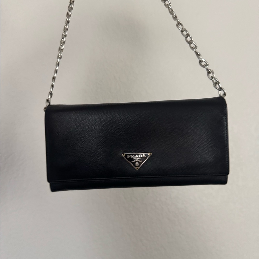 Authentic Prada Saffiano Crossbody Bag Wallet On Chain - Picture 8 of 10